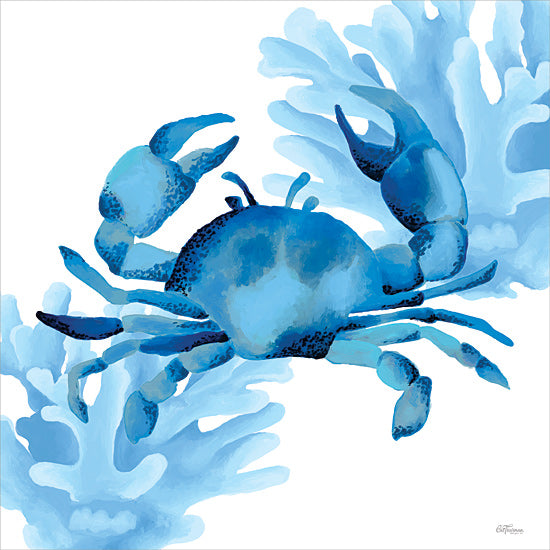 Cat Thurman Designs CTD313 - CTD313 - Reef Roamer 1 - 12x12 blue crab, aquatic life, ocean creature, marine animal, watercolor style, coastal decor, tropical underwater, detailed illustration from Penny Lane
