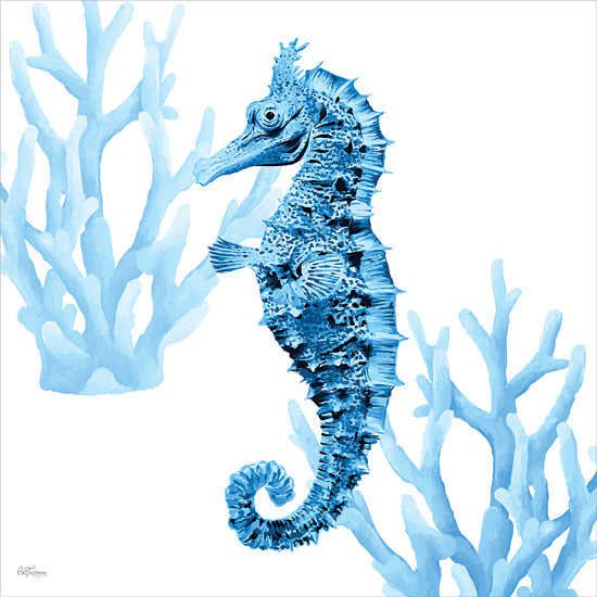 Cat Thurman Designs CTD314 - CTD314 - Reef Roamer 2 - 12x12 blue seahorse, coral reef, underwater scene, marine animal, ocean life, coastal art, tropical vibe, aquatic environment from Penny Lane