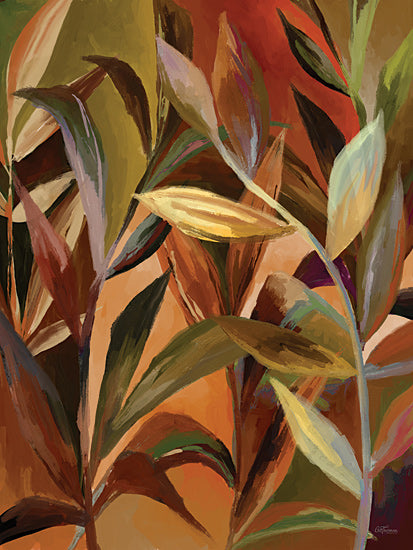 Cat Thurman Designs CTD317 - CTD317 - Loose Leaves - 12x16 autumn leaves, warm colors, abstract foliage, fall theme, decorative plant painting, seasonal colors, modern nature art, painterly brush strokes from Penny Lane