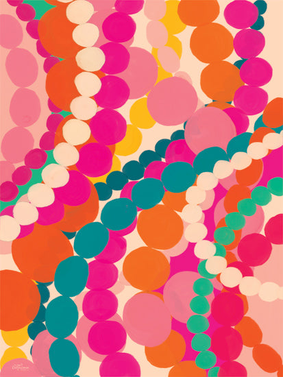 Cat Thurman Designs CTD344 - CTD344 - Bright Beads - 12x16 Mardi Gras beads, colorful party decoration, vibrant celebration artwork, abstract festive painting, carnival theme from Penny Lane