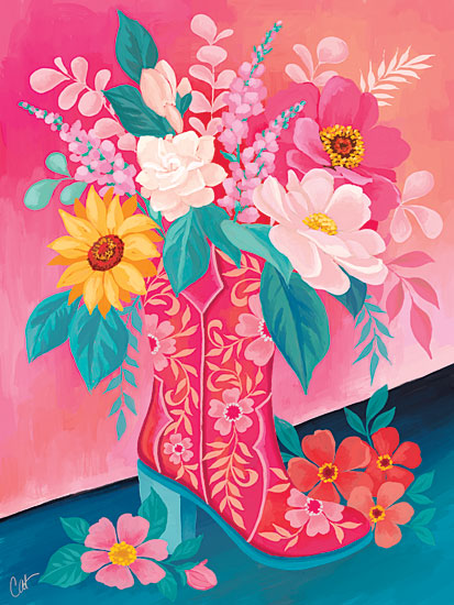 Cat Thurman Designs CTD371 - CTD371 - Cowgirl Couture - 12x16 blue flower painting, floral arrangement, elegant blossoms, calm botanical print, painterly blue petals, soothing decor from Penny Lane