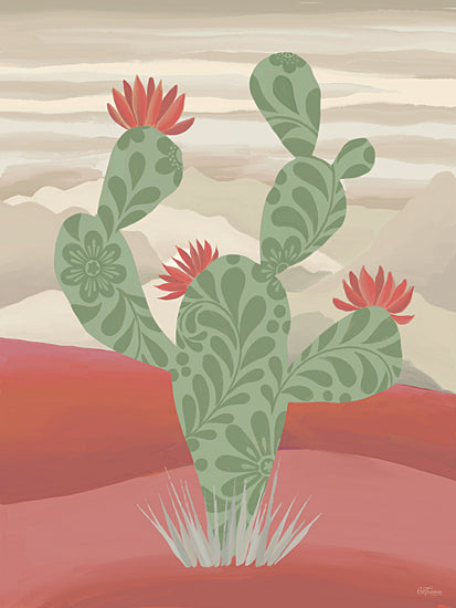 Cat Thurman Designs CTD384 - CTD384 - Cactus Couture - 12x16 Green cactus, stylized floral patterns, pink desert, elegant simplicity, graphic art, botanical illustration from Penny Lane
