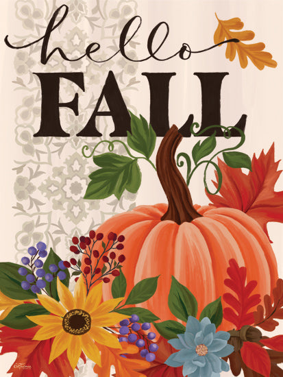 Cat Thurman Designs CTD387 - CTD387 - Thankful Grateful Blessed - 12x16 hello fall sign, pumpkin bouquet, colorful fall leaves, sunflowers and berries, seasonal greeting, autumn welcome art from Penny Lane