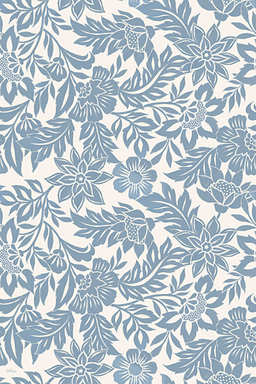 Cat Thurman Designs CTD412 - CTD412 - Blue Damask Pattern - 12x16 Repeating blue floral wallpaper, botanical blooms, foliage, seamless pattern, elegant textile print, cottage style from Penny Lane