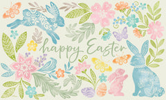 CTD417 - Happy Easter Floral Bunny - 18x12