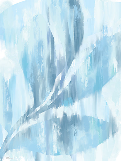 Elizabeth Tyndall CTD425 - CTD425 - Fluid Leaf Forms - 12x16 Blue aqua abstract brush strokes, watercolor texture, modern layered paint from Penny Lane