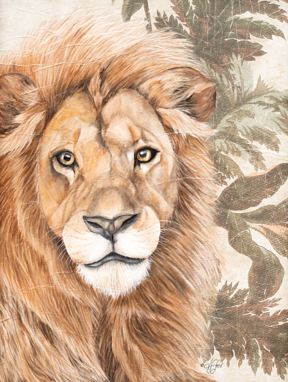 Diane Fifer DF192 - DF192 - King of the Pride - 12x16 realistic lion portrait, majestic animal, detailed mane, wildlife painting, jungle background, strong gaze, textured canvas look, big cat artwork, natural colors from Penny Lane