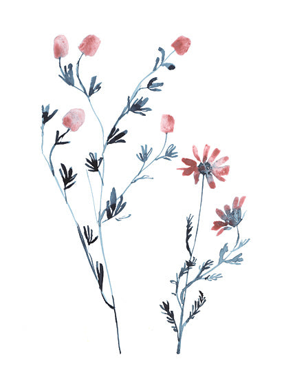 Dogwood Portfolio DOG325 - DOG325 - Dainty Botanical - 12x16 wildflowers, watercolor painting, pink flowers, botanical, nature art, soft pastels, delicate brush strokes, floral art, elegant design from Penny Lane