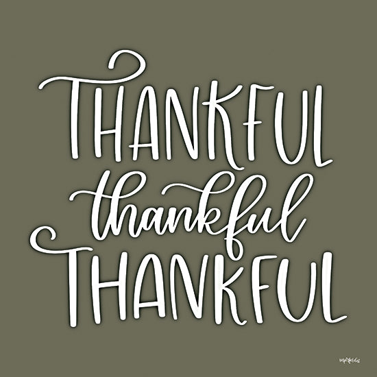 Imperfect Dust DUST1261 - DUST1261 - Thankful - 12x12 thankful gratitude repetition fall decor green white farmhouse wall art from Penny Lane