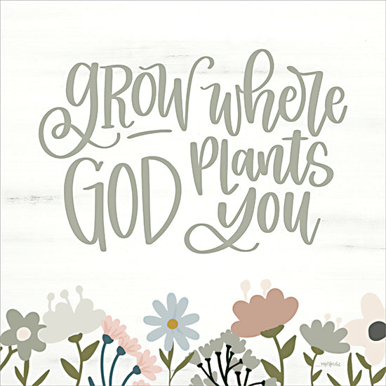 Imperfect Dust DUST1269 - DUST1269 - Grow Where God Plants You - 12x12 Grow where God plants you, floral design, motivational quote, Christian message, pastel flowers, encouragement, scripture-based from Penny Lane
