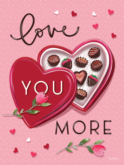 Elizabeth Tyndall ET559 - ET559 - Love You More - 12x16 love you more, heart box, chocolates, roses, valentines day, romance, gift, sweets, celebration, affection from Penny Lane