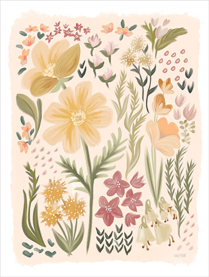 House Fenway FEN1235 - FEN1235 - Flower Garden   - 12x16 whimsical floral illustration, pastel flowers, abstract nature, botanical patterns, playful art, decorative design from Penny Lane