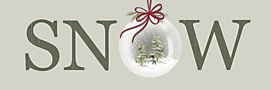 House Fenway FEN1262 - FEN1262 - Christmas SNOW Sign - 36x12 snow scene, winter forest, Christmas ornament, snowman in woods, holiday landscape, green snow typography, festive decor from Penny Lane