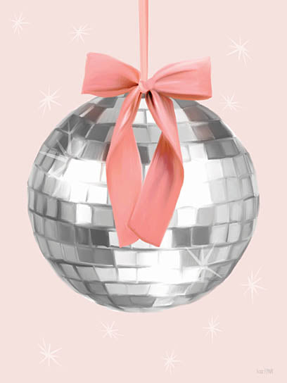 House Fenway FEN1276 - FEN1276 - Pretty Disco Ball - 12x16 disco ball, pink bow, festive, dance party, sparkle, glitter, retro, celebration, fun, shiny decor, hanging ornament from Penny Lane