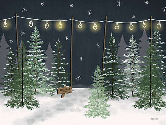 House Fenway FEN562 - FEN562 - Christmas Tree Farm   - 16x12 tree farm, snow, winter night, string lights, pine trees, outdoor scene, festive, stars in sky, christmas season, natural decor from Penny Lane