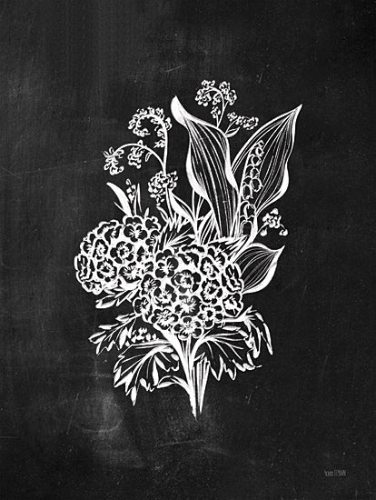 House Fenway FEN687 - FEN687 - Chalkboard Wildflower IV - 12x16 chalk art, bouquet drawing, vintage floral sketch, blackboard botanical, floral decor, white ink, artistic illustration from Penny Lane