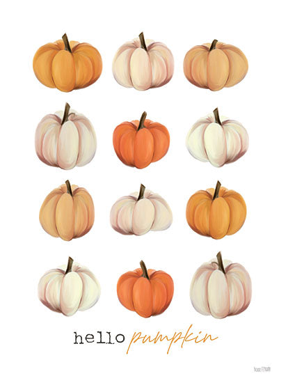 House Fenway FEN818 - FEN818 - Hello Pumpkin    - 12x16 pumpkins, autumn decoration, fall colors, seasonal art, painted pumpkins, whimsical harvest, hello pumpkin text from Penny Lane