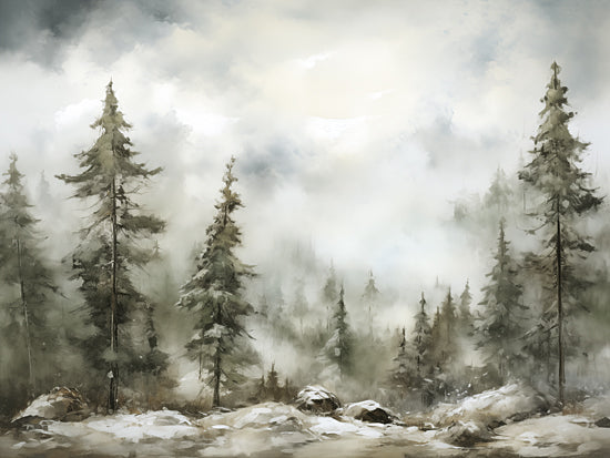 Heidi Kuntz HK254 - HK254 - Winter Hike   - 16x12 misty forest, pine trees, winter landscape, snow-covered ground, foggy morning, atmospheric nature, evergreen trees from Penny Lane