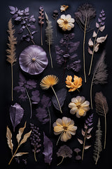 HK356 - Amethyst Night Pressed Flowers III   - 12x18