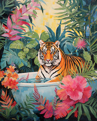 HK358 - Tiger Tropical Retreat  - 12x16