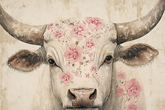 HK408 - Floral Cow    - 18x12