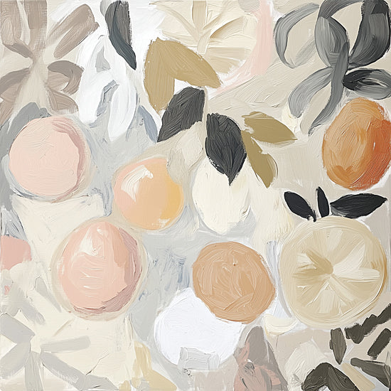Heidi Kuntz HK441 - HK441 - Fruit Mix    - 12x12 Abstract fruit composition, pastel colors, modern fruit art, soft organic shapes, painterly style from Penny Lane