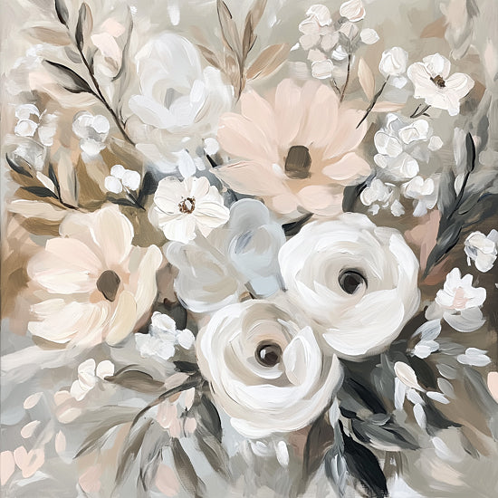 Heidi Kuntz HK449 - HK449 - Enchanted  - 12x12 Soft pastel floral bouquet, romantic flowers, delicate petals, impressionistic style, feminine decor from Penny Lane