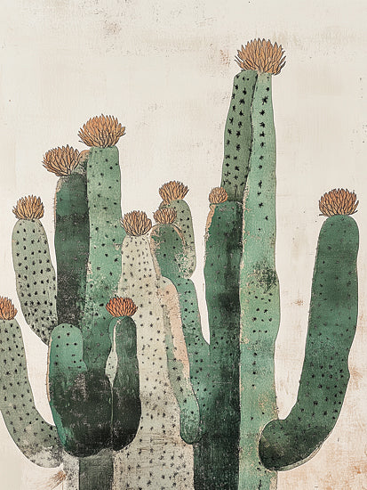 Heidi Kuntz HK478 - HK478 - Cactus Cluster   - 12x16 Abstract cactus, rustic style, floral elements, nature, greenery from Penny Lane