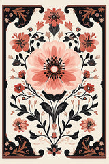 HK481 - Pink Floral Motif    - 12x18