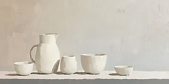 Heidi Kuntz HK484 - HK484 - Study in White   - 18x9 Still Life, Minimalist, Neutral Colors, Ceramics, Simple from Penny Lane