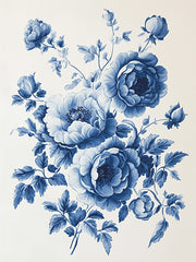 HK527 - Blue Porcelain Flowers 1 - 12x16