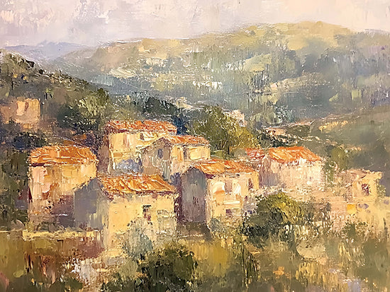 Heidi Kuntz HK556 - HK556 - Italian Countryside - 16x12 Mediterranean village, terracotta rooftops, hillside town, warm palette, painterly texture from Penny Lane