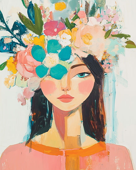 Heidi Kuntz HK565 - HK565 - Wildflower Woman - 12x16 Portrait, Floral, Feminine, Colorful, Modern, Contemporary from Penny Lane