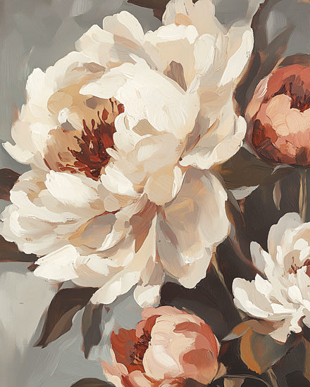 Heidi Kuntz HK617 - HK617 - Blush and Bloom II - 12x16 peony bouquet, cream and blush colors, rich oil painting texture, expressive brush strokes, blooming flowers, soft petals, romantic floral art, pastel palette, artistic composition from Penny Lane