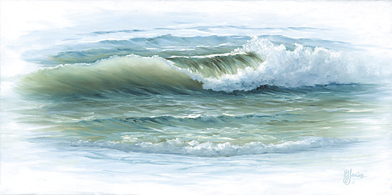 Georgia Janisse JAN350 - JAN350 - Incoming Tide - 18x9 crashing green wave, realistic seascape, dramatic ocean motion, vibrant sea tones, breaking wave crest, detailed marine art, seafoam textures from Penny Lane
