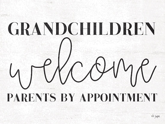 Jaxn Blvd. JAXN494 - JAXN494 - Grandchildren Welcome  - 16x12 funny family sign, grandchildren welcome, appointment humor, playful typography, home wall decor from Penny Lane