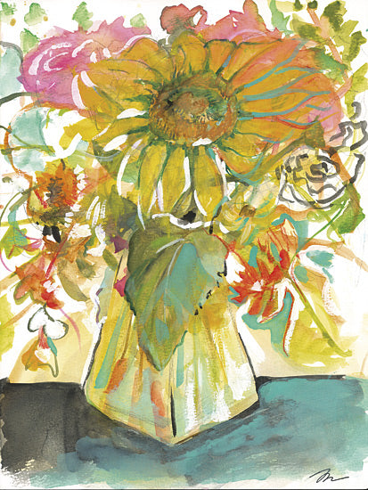 Jessica Mingo JM651 - JM651 - Sunny Disposition - 12x16 sunflower, floral, bright colors, watercolor, abstract, expressive from Penny Lane
