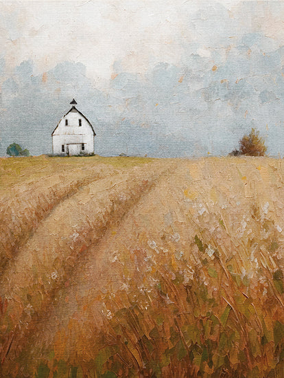 Jo Moulton JO106 - JO106 - Hilltop Views  - 12x16 barn, field, rural, country, landscape, texture, moody from Penny Lane