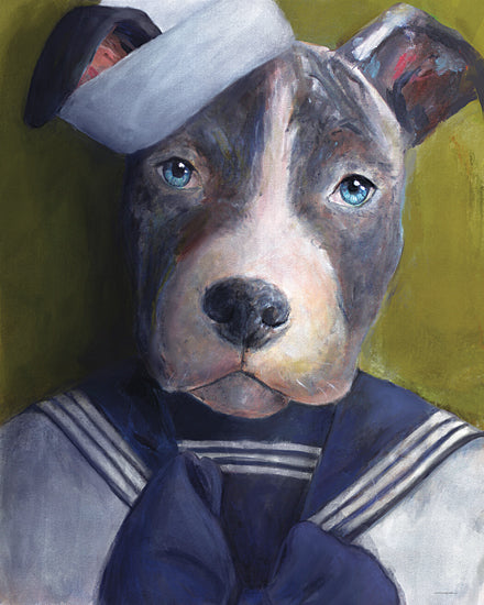 Kamdon Kreations KAM1005 - KAM1005 - Hey Sailor - 12x16 dog dressed as sailor, anthropomorphic dog portrait, blue eyes dog, humorous nautical theme, whimsical pet art from Penny Lane