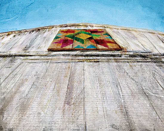 Kamdon Kreations KAM1008 - KAM1008 - Quilts in the Sky - 16x12 barn quilt pattern, Americana decor, colorful geometric design, rustic white barn, sky background, folk art aesthetic from Penny Lane