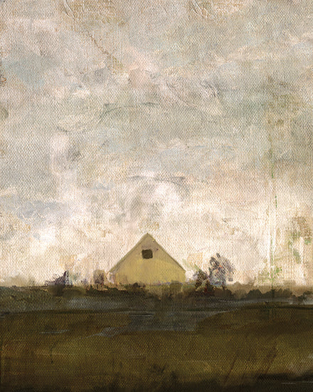 Kamdon Kreations KAM1009 - KAM1009 - Little Sweet Life - 12x16 barn, minimal landscape, pale sky, rural setting, quiet mood, farm silhouette, distant trees, subdued tones, countryside, fine art texture from Penny Lane