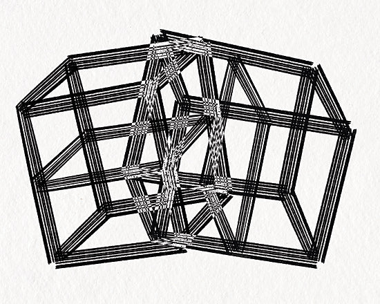Kamdon Kreations KAM1019 - KAM1019 - Hip to be Square - 16x12 abstract, mixed media, circles, monochrome, white lines from Penny Lane