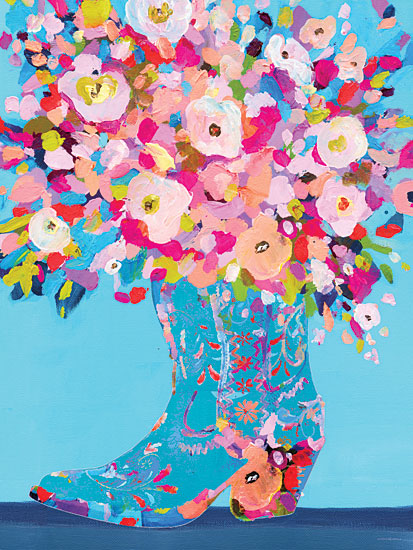 Kamdon Kreations KAM1058 - KAM1058 - Cowgirl Dabs - 12x16 flying birds, sea horizon, gentle waves, textured background, atmospheric mood, coastal birds, pastel wash, subtle gradients, modern aesthetic, abstract birds from Penny Lane