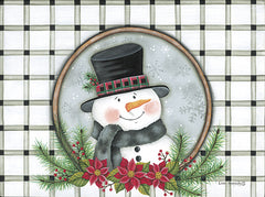 KEN1337 - Poinsettia Snowman Portrait - 16x12