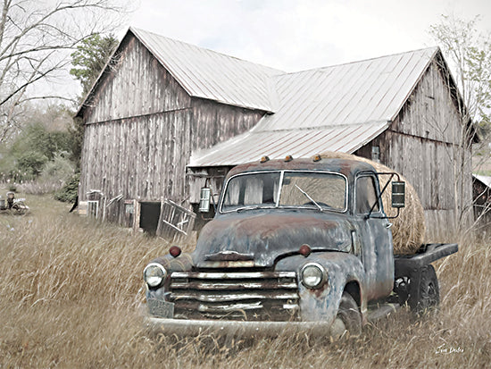 Lori Deiter LD3432 - LD3432 - Weathered and Worn - 16x12 old truck with hay, barn, rustic farm scene from Penny Lane