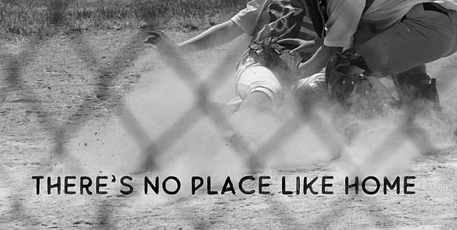 Lori Deiter LD3449 - LD3449 - There's No Place Like Home II - 18x9 Photography, Sports, Baseball, Home Plate, Baseball Player, Umpire, There's No Place Like Home, Typography, Signs, Textual Art, Black & White, Summer from Penny Lane