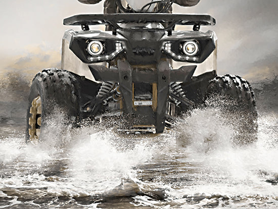 Lori Deiter LD3608 - LD3608 - Splish Splash ATV I - 16x12 rider on ATV, water splashing, action sports, protective gear, off-road vehicle, rugged adventure, outdoor sports from Penny Lane