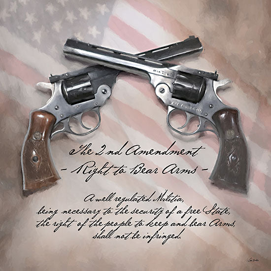 Lori Deiter LD3648 - LD3648 - The 2nd Amendment    - 12x12 second amendment, guns and flag, right to bear arms, patriotic text, constitution quote from Penny Lane