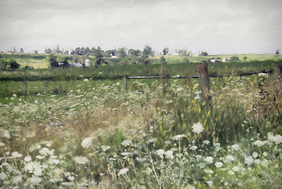 Lori Deiter LD3691 - LD3691 - Flower Valley Field - 18x12 Barn, Wagon, Flowers, White Barn, Rustic, Country, Farm, Nature, Landscape from Penny Lane