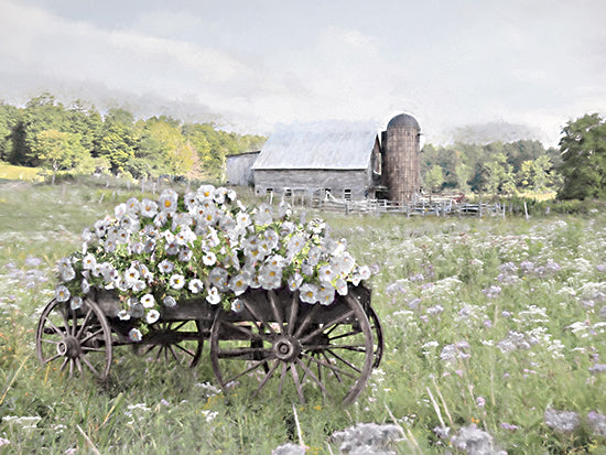 Lori Deiter LD3769 - LD3769 - Wagon Wheel Garden - 16x12 Flowers, Cart, Barn, Field, Bloom, Rural, Farm, Nature from Penny Lane